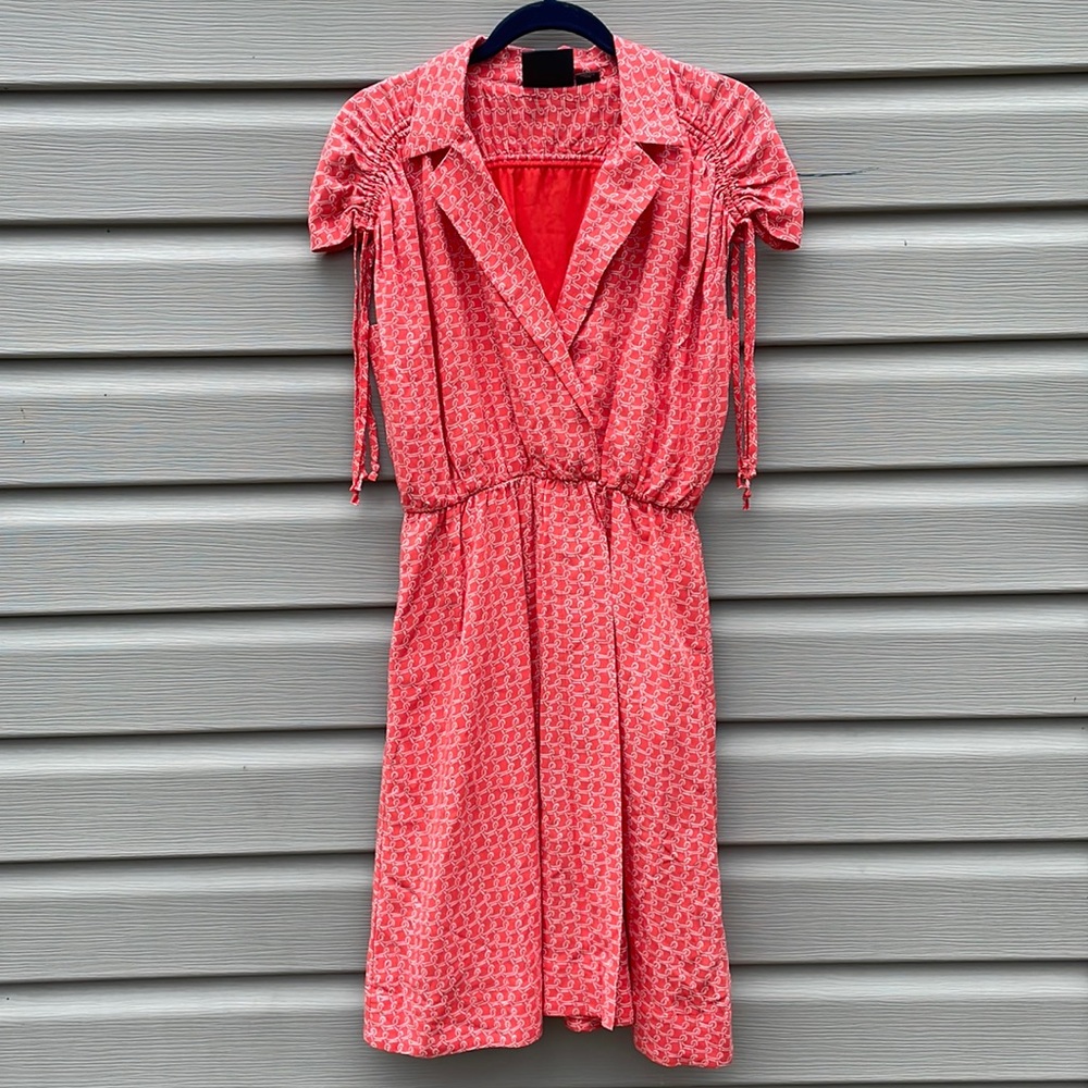 Maeve Coral Carlotta Ruched Shirtdress